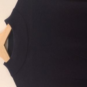 Report Collection XL Navy Cotton/Modal Blend Mock Turtleneck Sweater